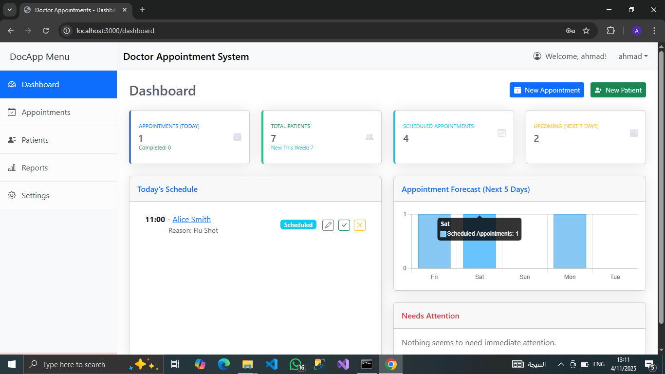 Doctor Appointment System Dashboard